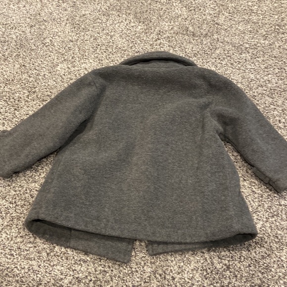 Starting out boys 12 month gray pea coat with adorable, black anchor buttons - Picture 9 of 9